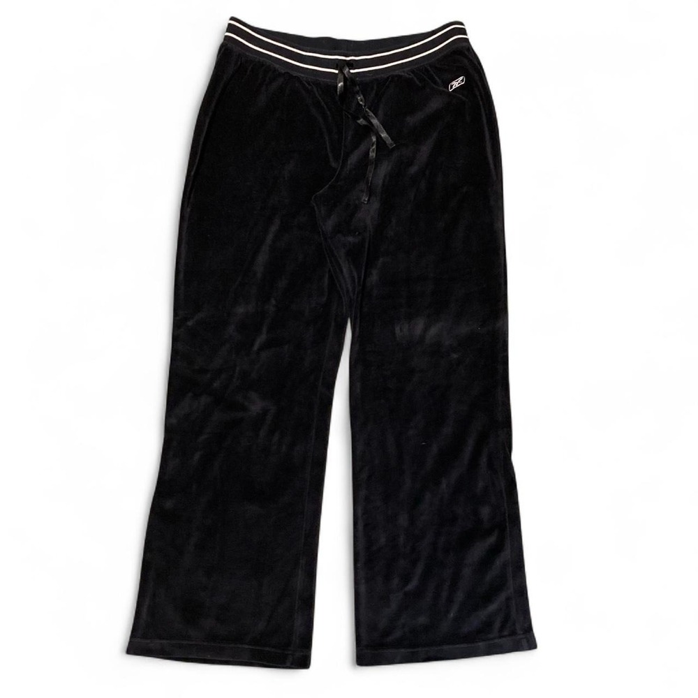Reebok vintage 2000s velour flare pants logo hit athleisure women's XL/33x31